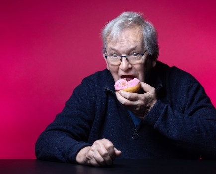 British documentary photographer Martin Parr during a photo session in Paris, on October 31, 2025. Image Credit: JOEL SAGET/AFP via Getty Images