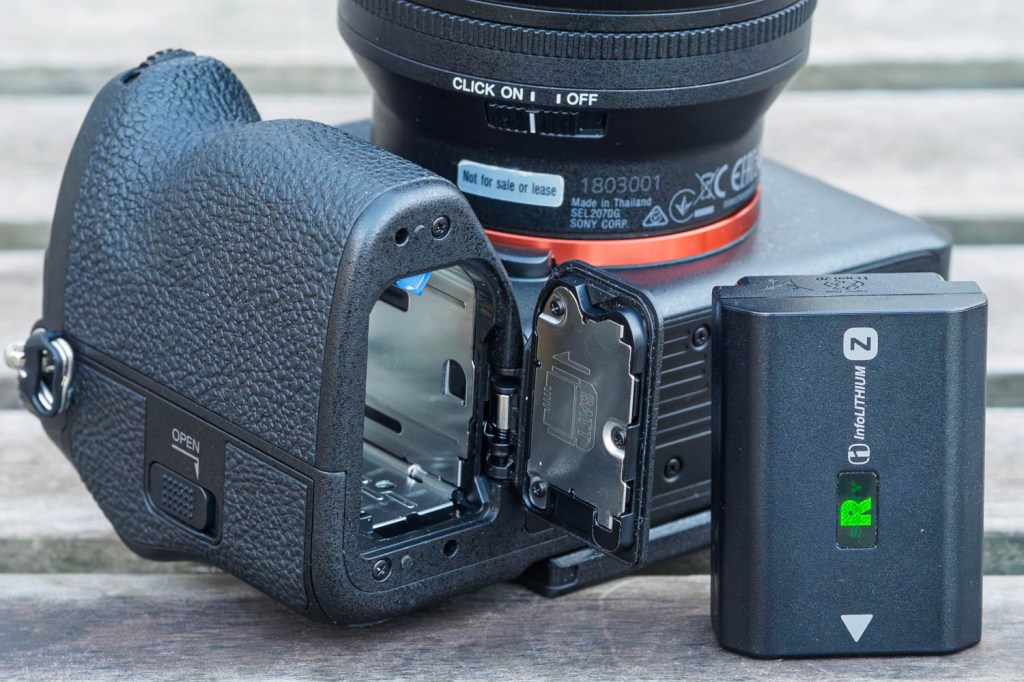 Sony Alpha A7 V with FZ100 battery. Image credit: Andy Westlake