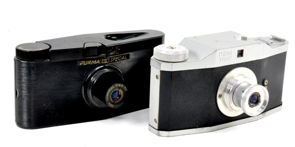 The cameras that followed: the Purma Special (left) and Purma Plus