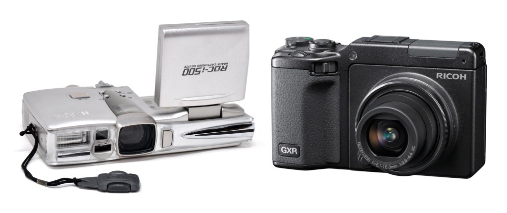 Two unconventional digital cameras from Ricoh: the RDC-i500 (left) and the Ricoh GXR
(GXR courtesy of Park cameras)