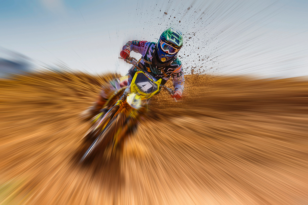 dirt bike in action