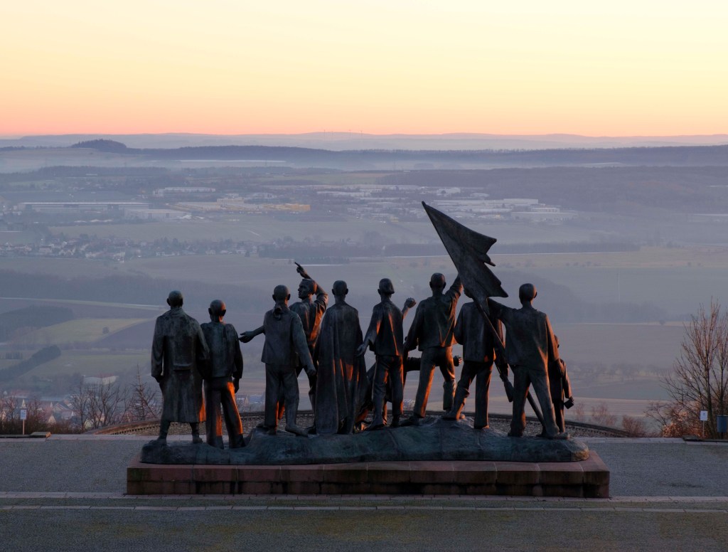 Communist era sculpture depicting camp at the Buchenwald memorial site