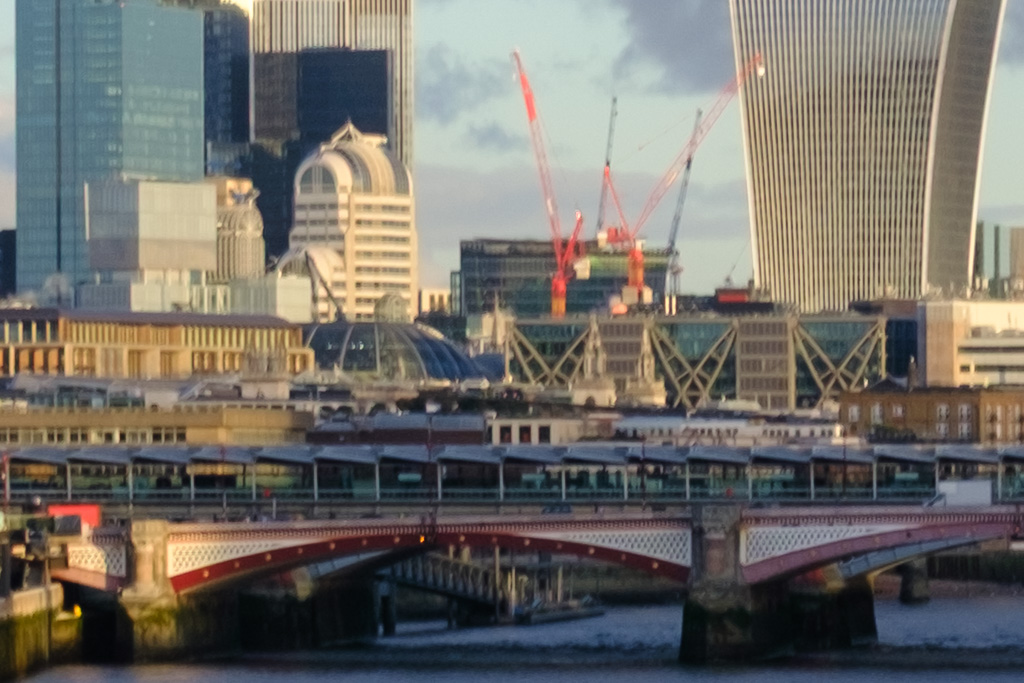 Fujifilm X-T30 III London skyline sample image, 100% crop