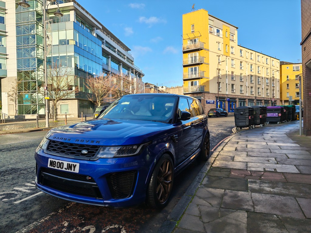 Blue Range Rover - main camera - this image shows a clean image with detail into the corners captured well. Joshua Waller