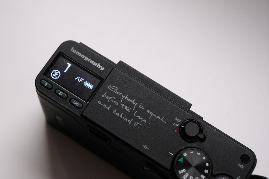 Lomography MC-A top plate inscription