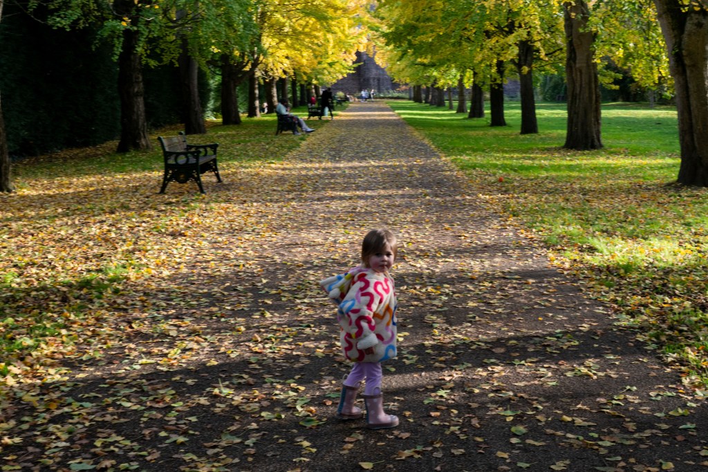 An image of a small child which is shot from above