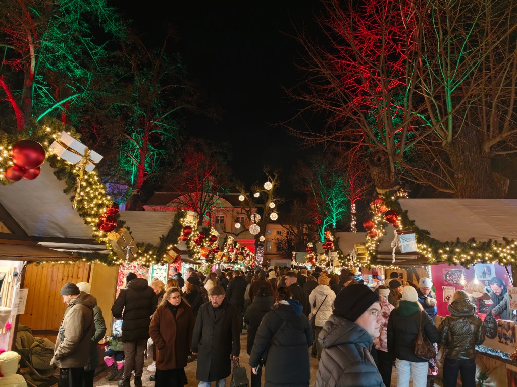 christmas market at night