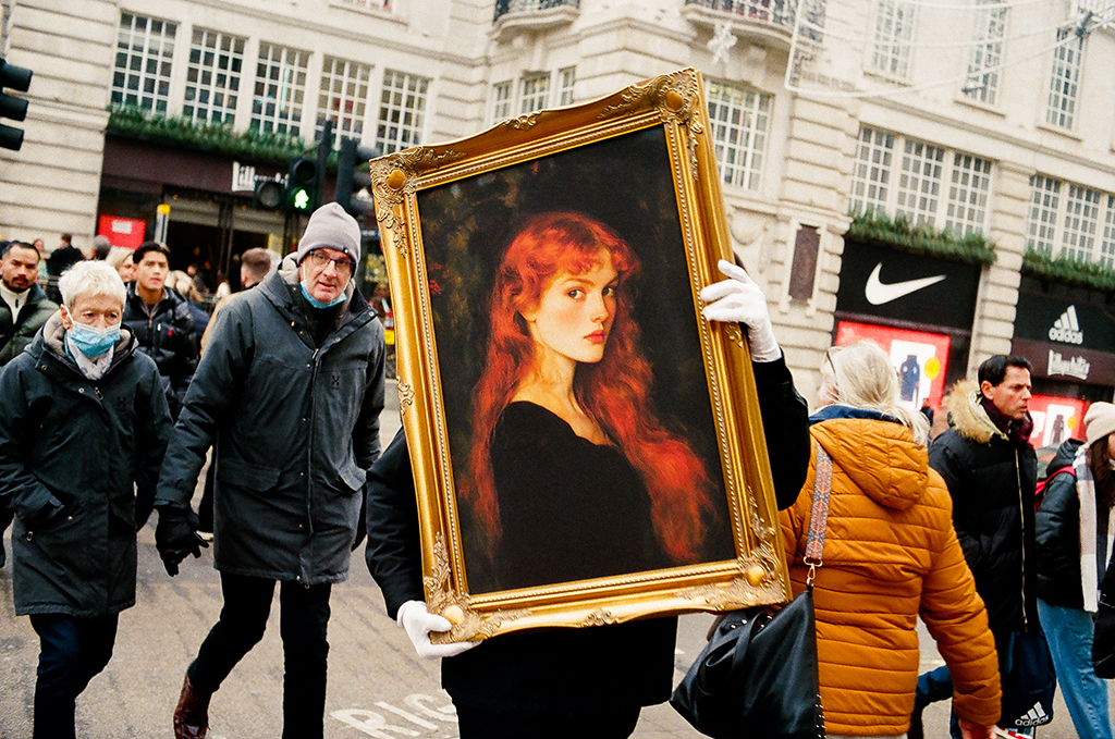 Painting. Camera: Konica Hexar AF Film: 35mm, Kodak Portra 400 March 2025, London. Image credit: Cal Holland