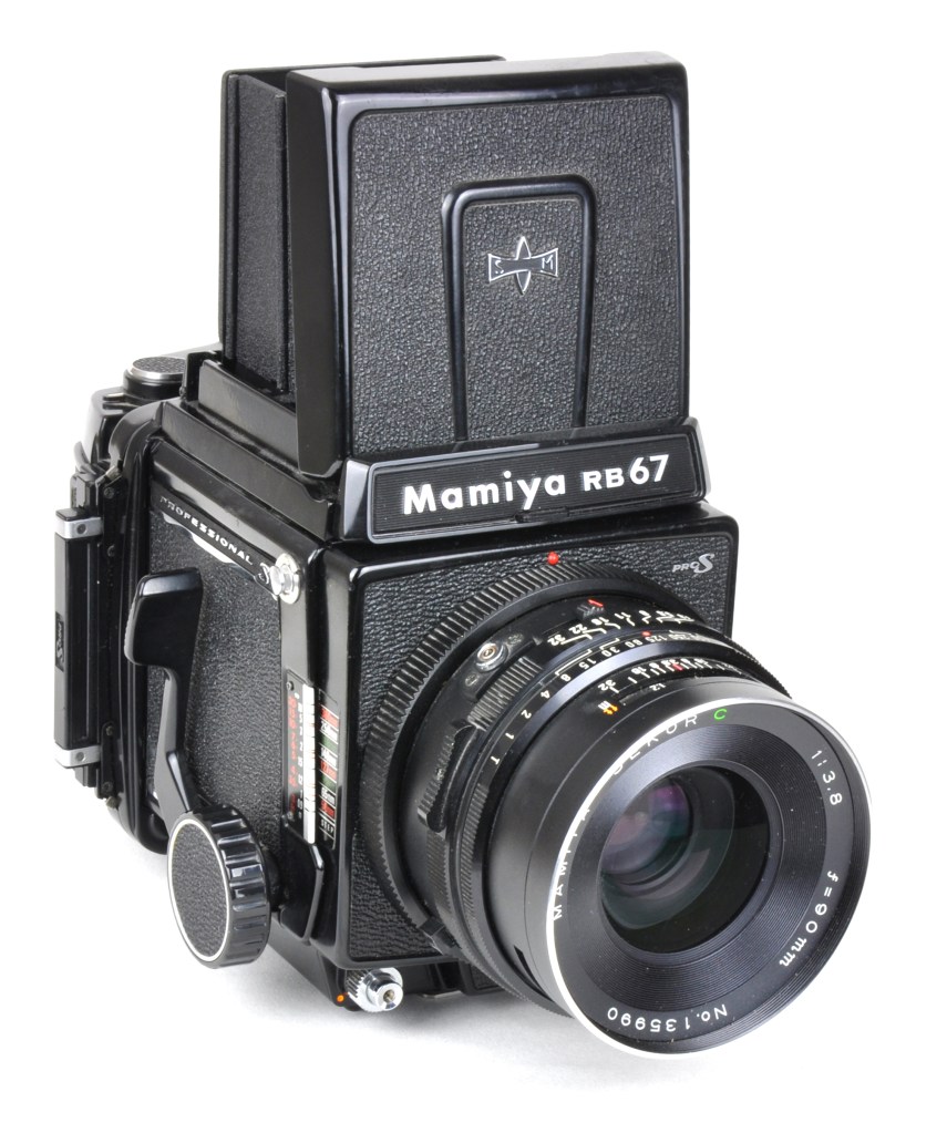 Mamiya RB67 with waist-level viewfinder and standard lens