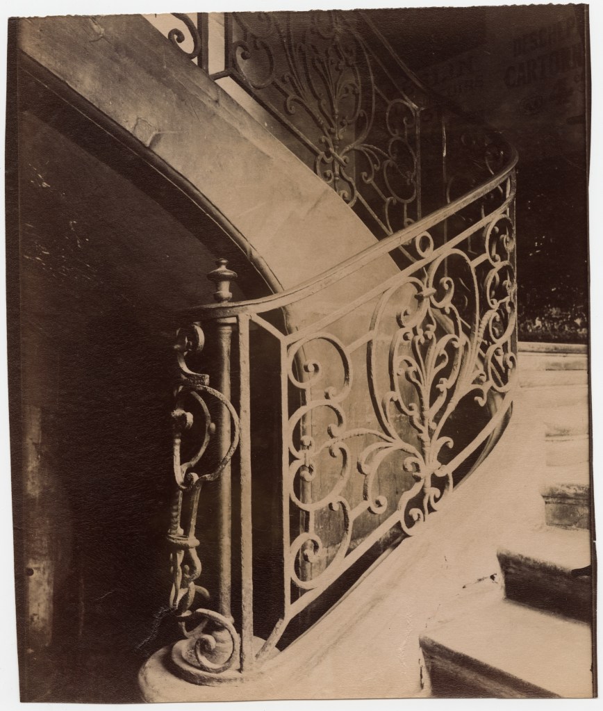Eugène Atget, Départ d'escalier, hôtel de Montmorency, 5 rue de Montmorency, Paris, 1908–9 (printed 1908–27). International Center of Photography, Gift of Caryl and Israel Englander, 2009 (2009.79.38)