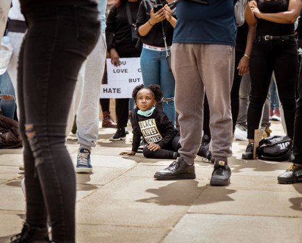 young girl at black lives matter protest