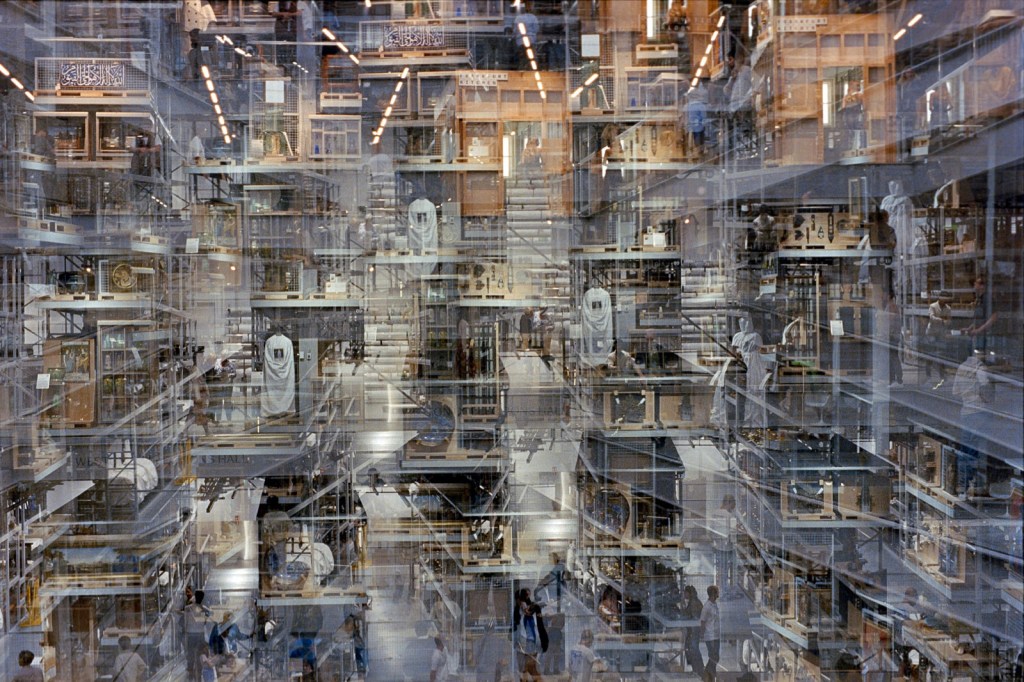 film photography multiple exposure of a building