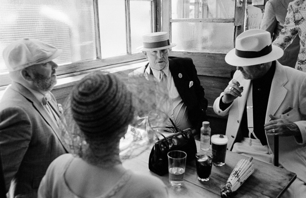 Soho, London: Classic clothing in a public house.