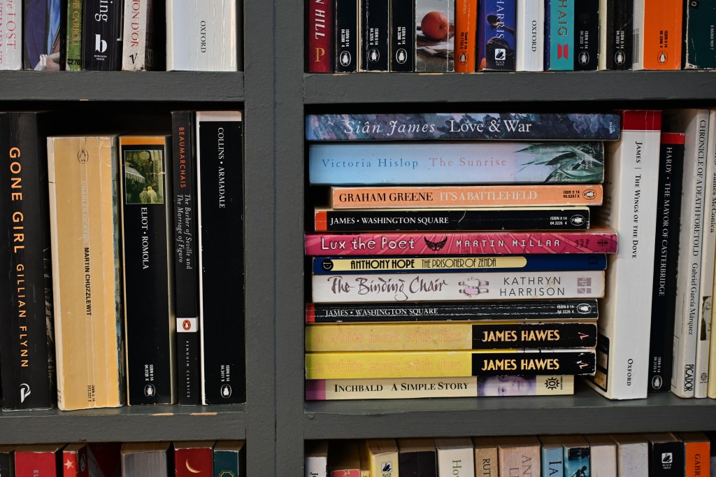 A bookshelf full of books