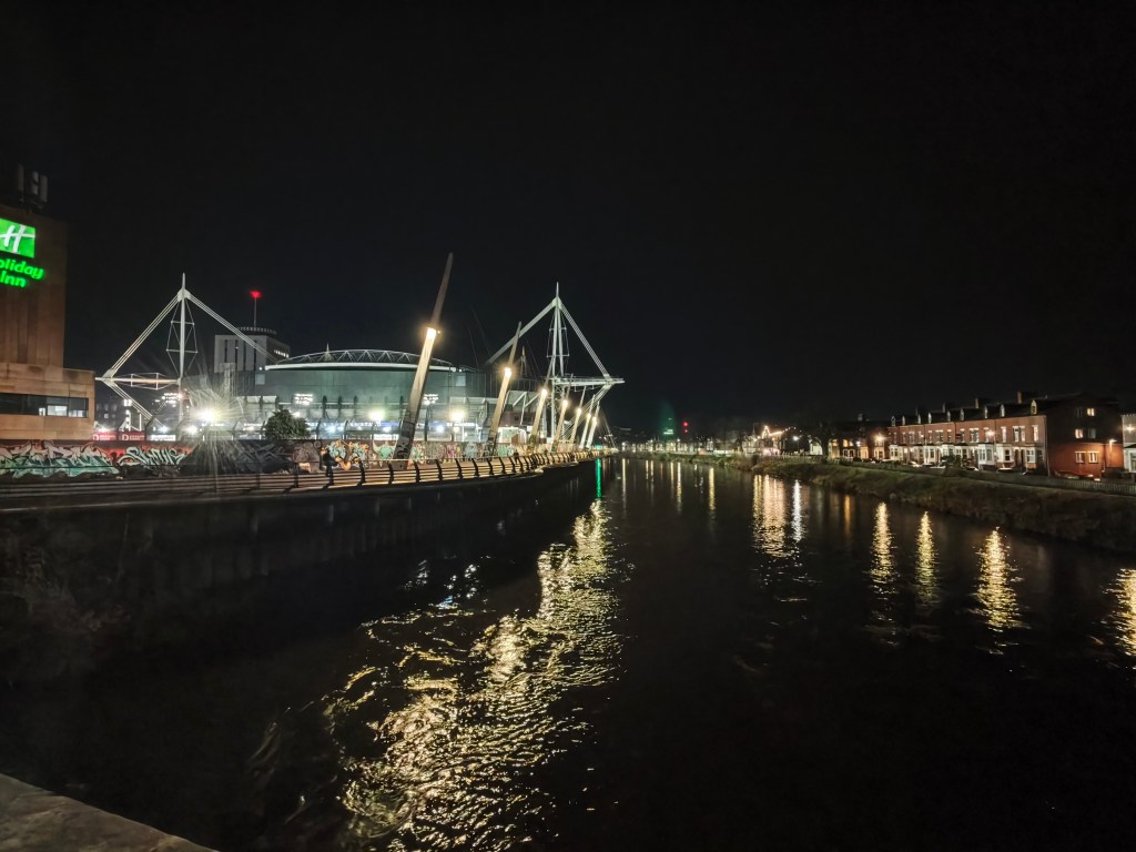 A sample image taken with the Poco F8 Ultra in low light, using the ultrawide lens.
