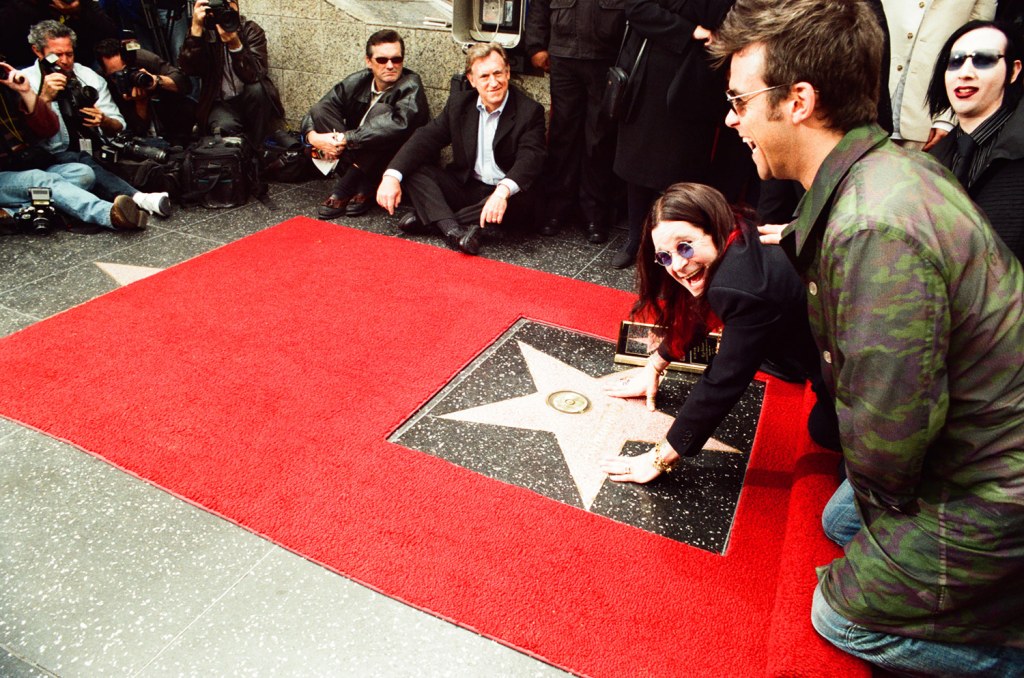 Ozzy Osbourne Hollywood walk of fame with Robbie Williams and Marilyn Manson. Photo Steve Read
