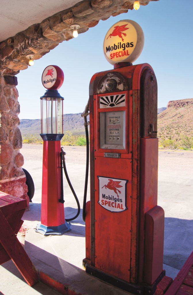 Gas pumps at Cool Springs on the Oatman Highway in Arizona