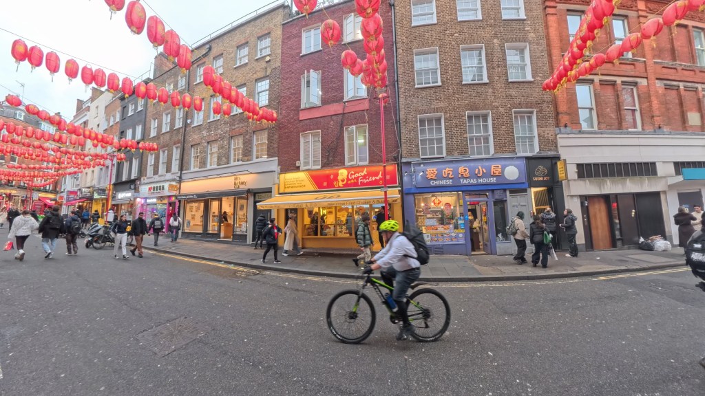 Sample image from London's Chinatown, taken with the Insta360 X5