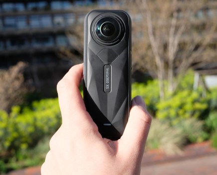 Photograph of the Insta360 X5 action camera
