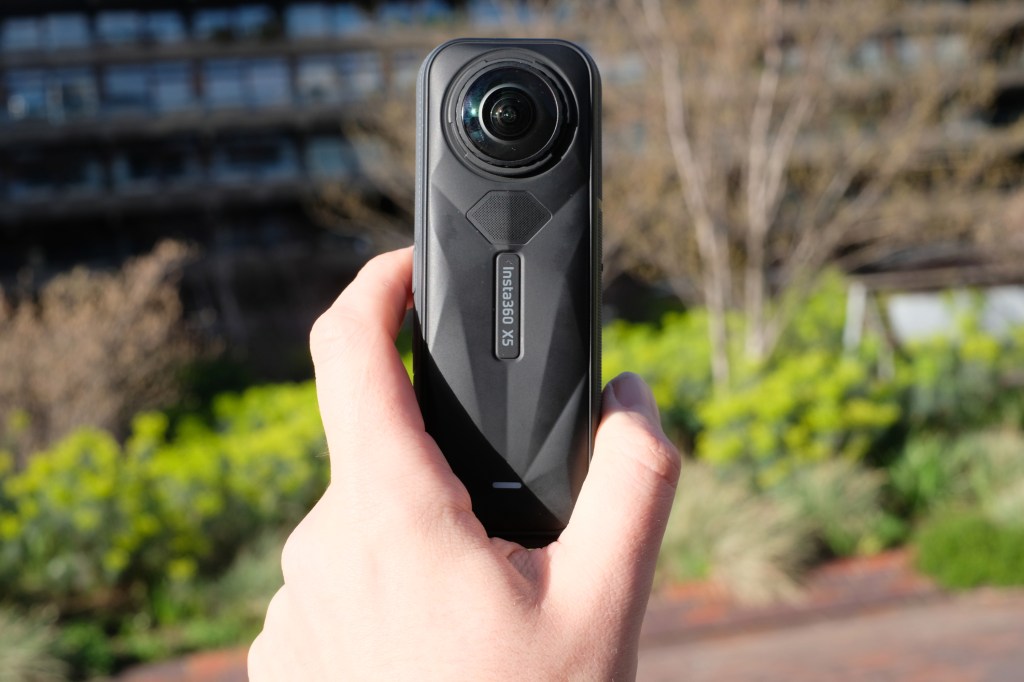 Photograph of the Insta360 X5 action camera