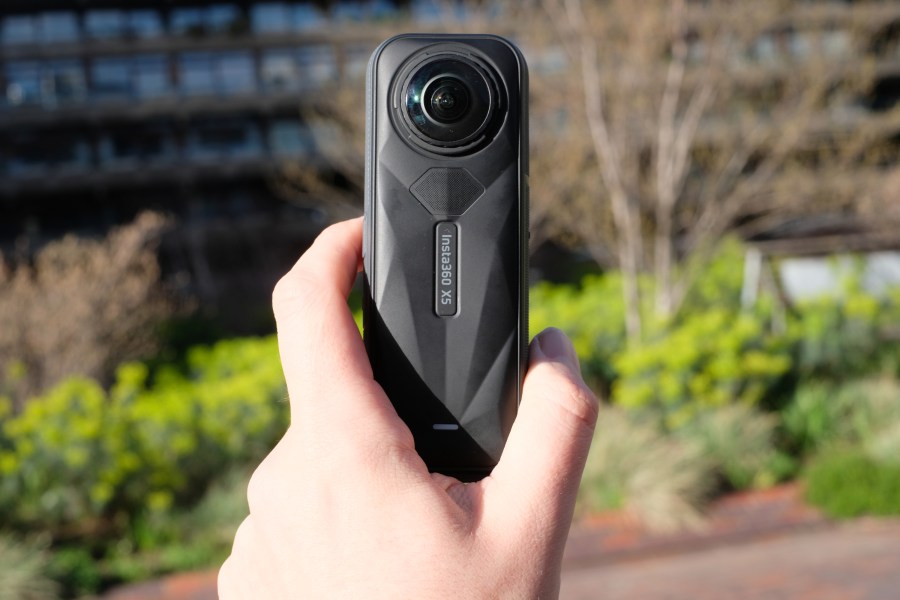 Photograph of the Insta360 X5 action camera