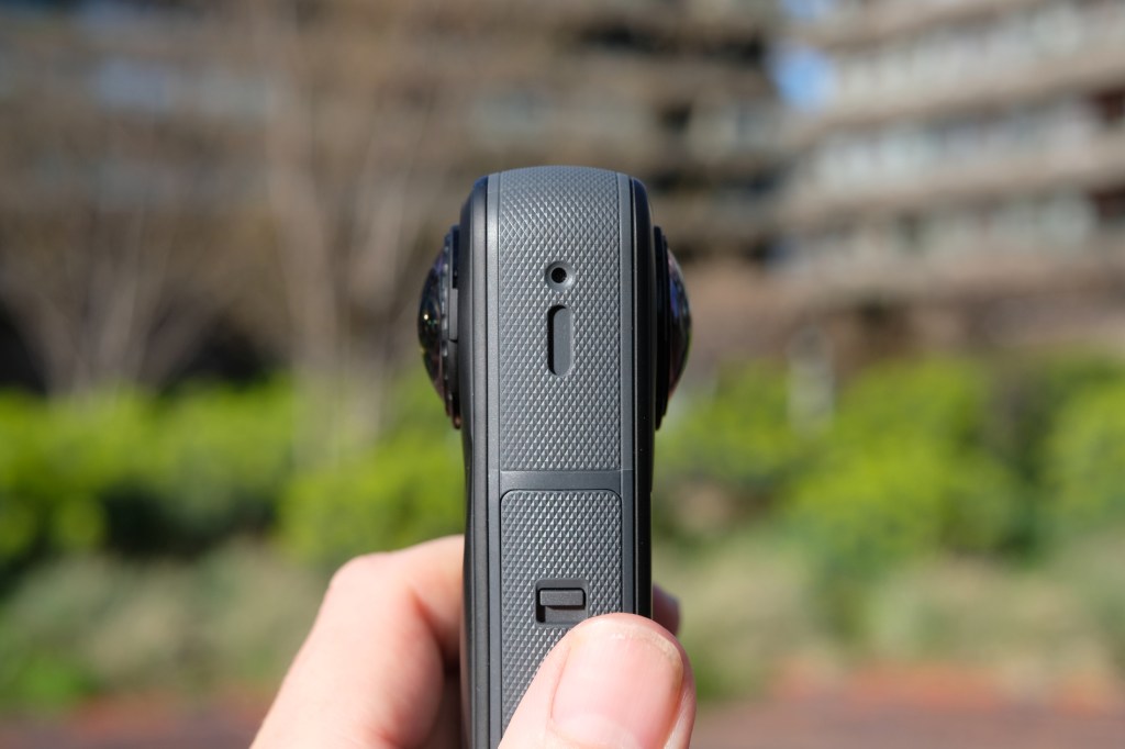 Photograph of the Insta360 X5 action camera