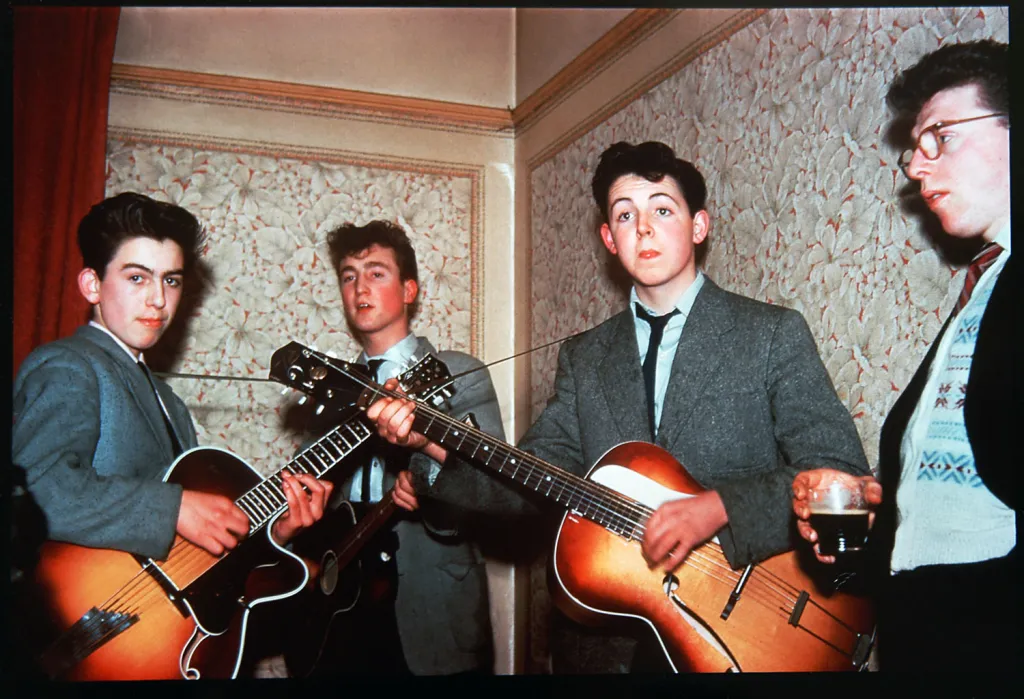George Harrison, John-Lennon and Paul-McCartney together as the Quarrymen,