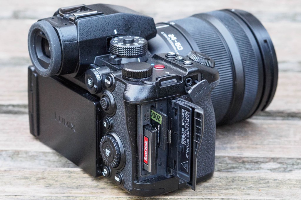 Panasonic Lumix S1II memory cards. 