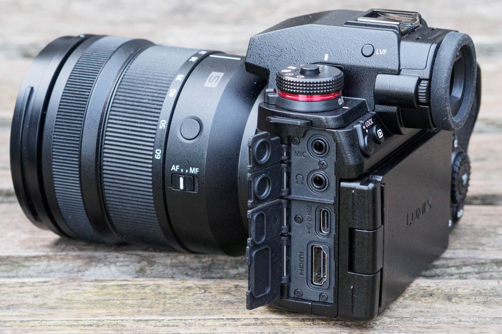 Panasonic Lumix S1II connector ports. 