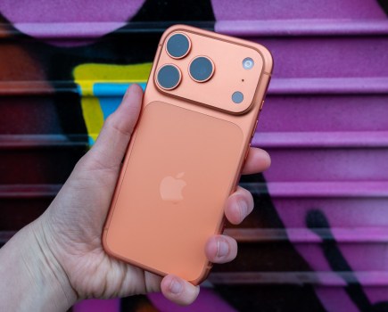 An iPhone 17 Pro, orange colour
