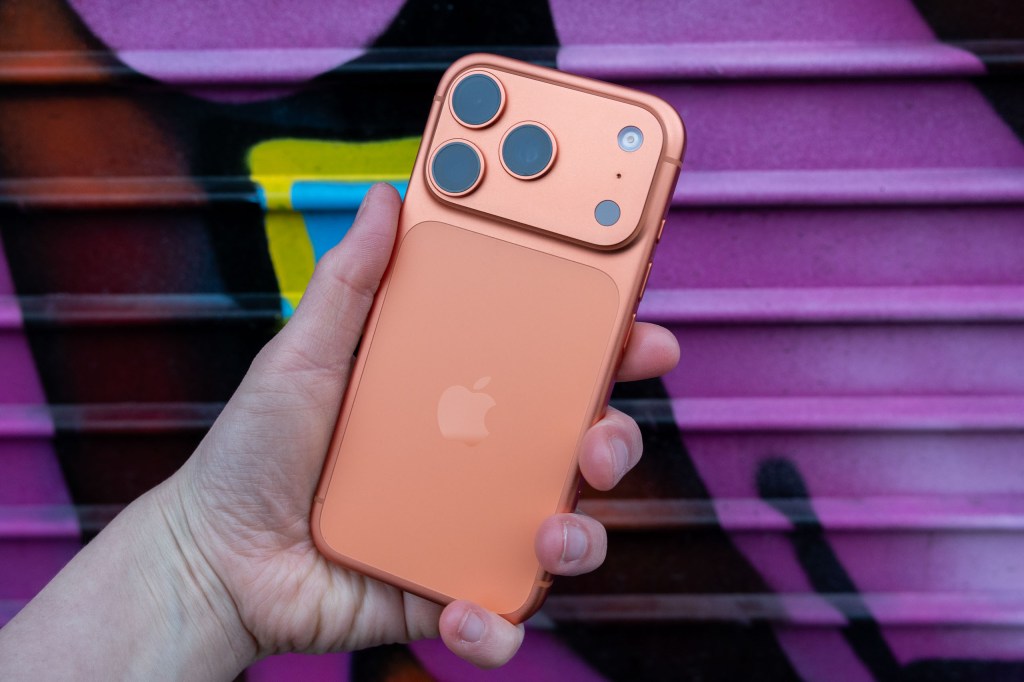 An iPhone 17 Pro, orange colour