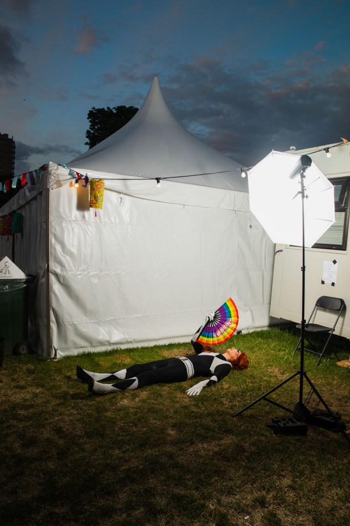 Behind the scenes at a portrait shoot 