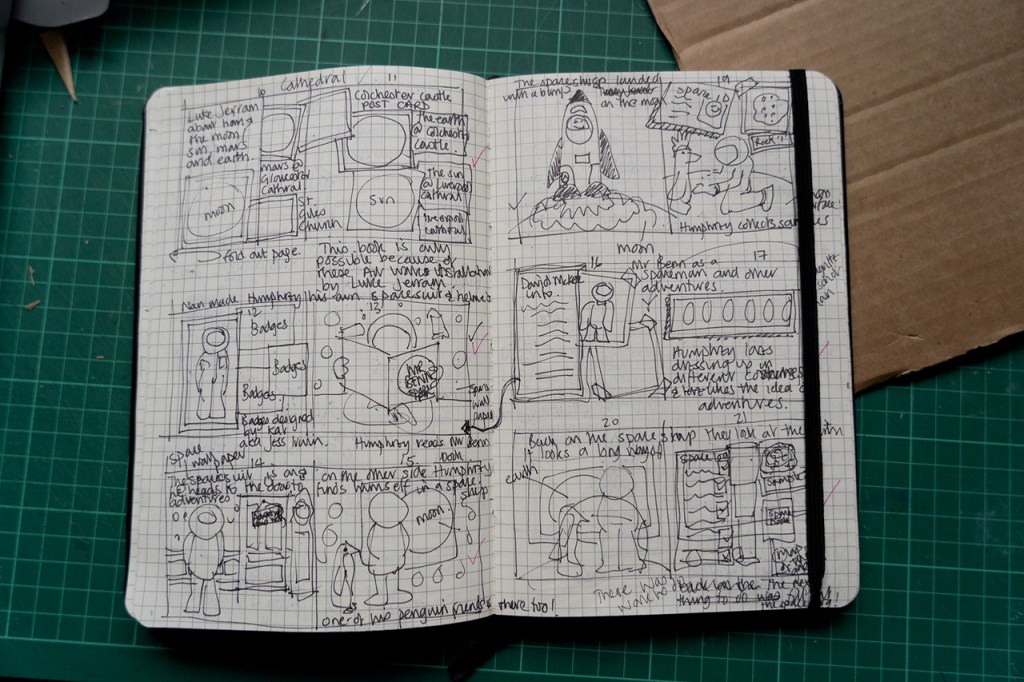 pages of a skechbook with scribbles