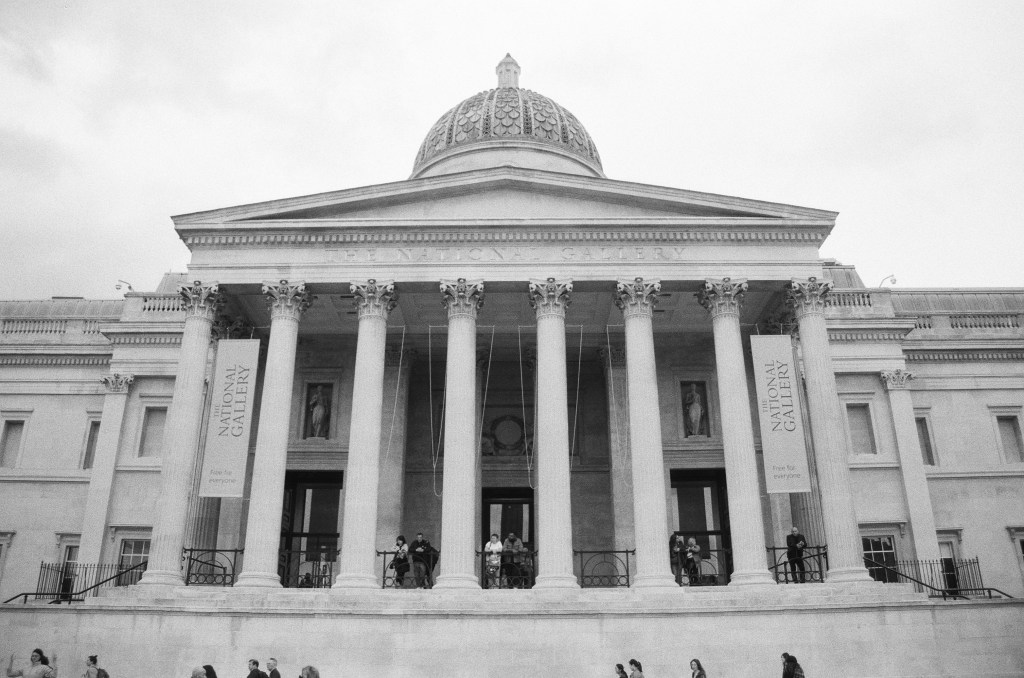 Sample shot of Kentmere Pan 200 film, showing London's National Portrait Gallery