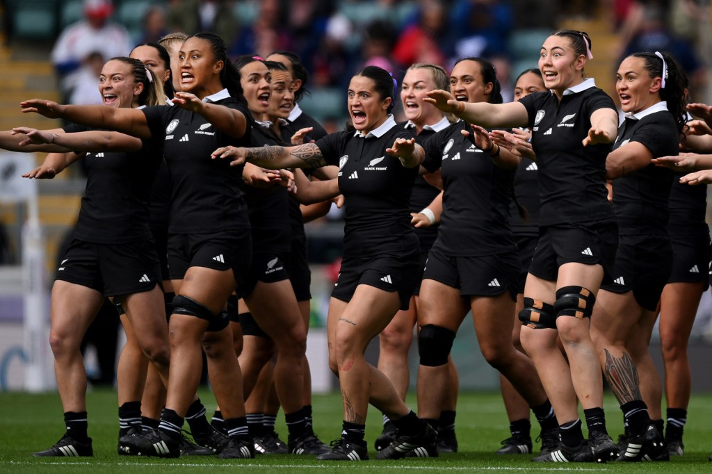 Players of New Zealand perform the Haka. Image Credit: Shanni Davis