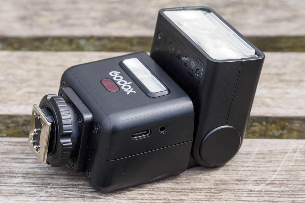 Godox iT32 USB-C and sync ports. 