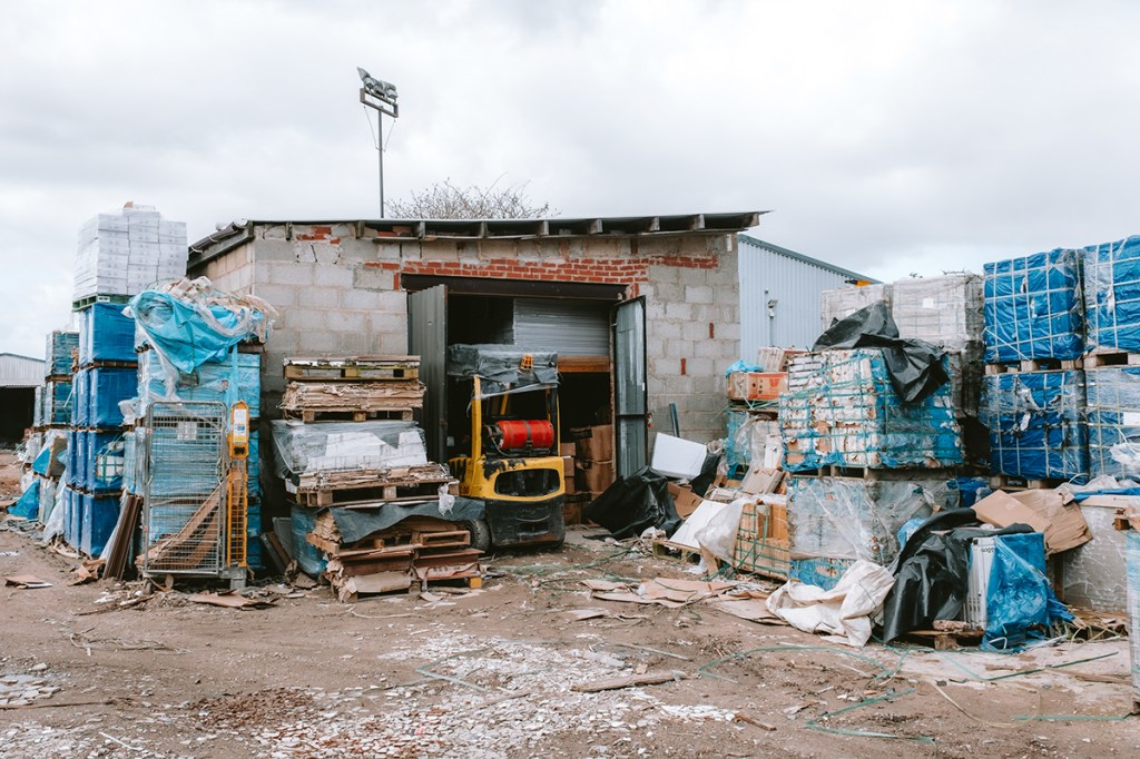 photo of a machinery garage