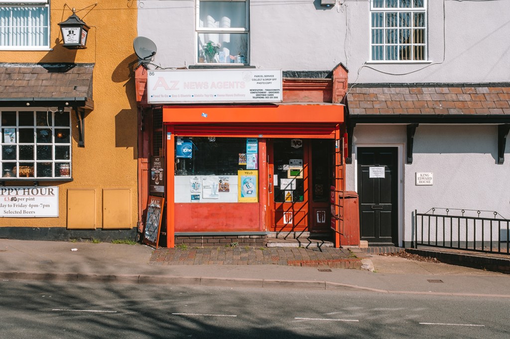 red painted storefront