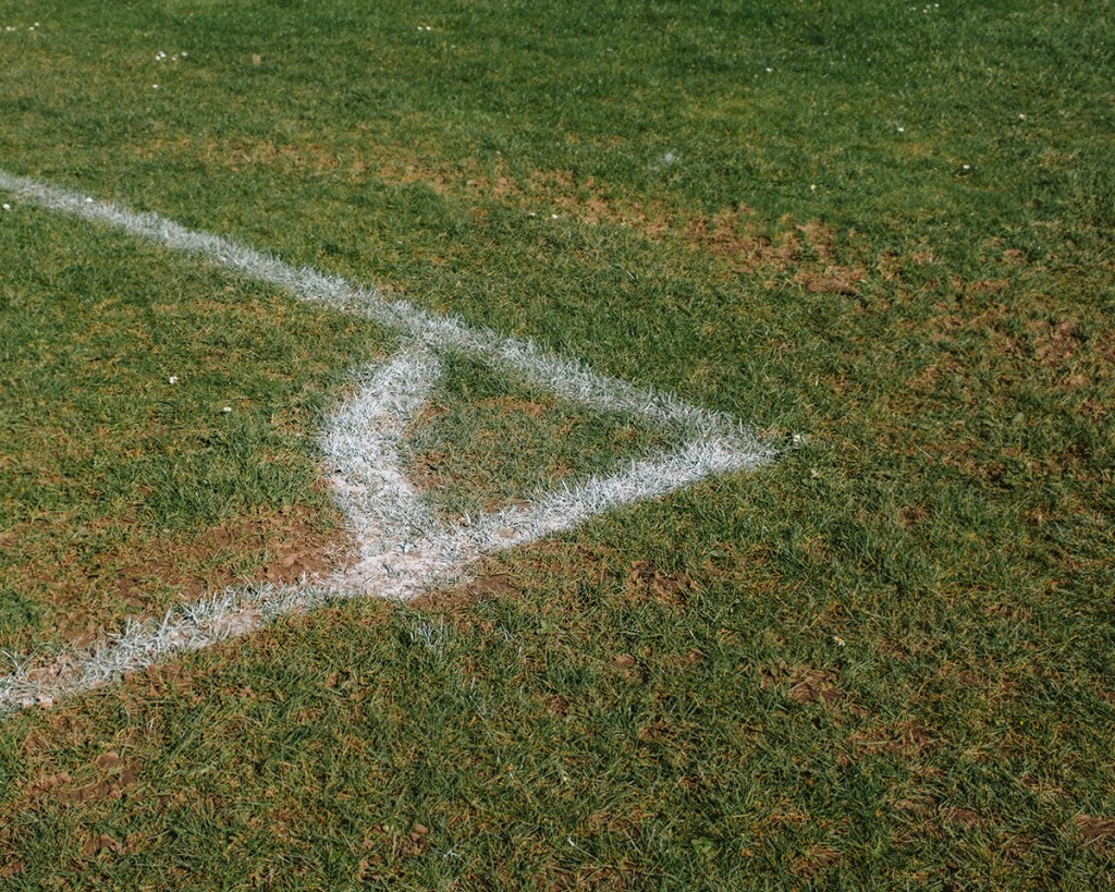 corner line of a football pitch