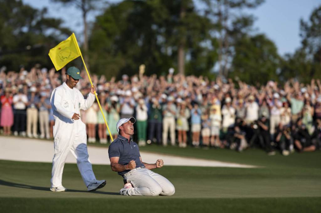 Rory Mcilroy celebrating his Masters win in 2025