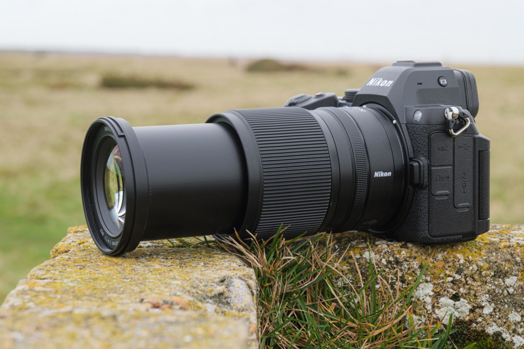 Nikon Nikkor Z 24-105 f/4-7.1 lens extended fully, mounted on Nikon Z