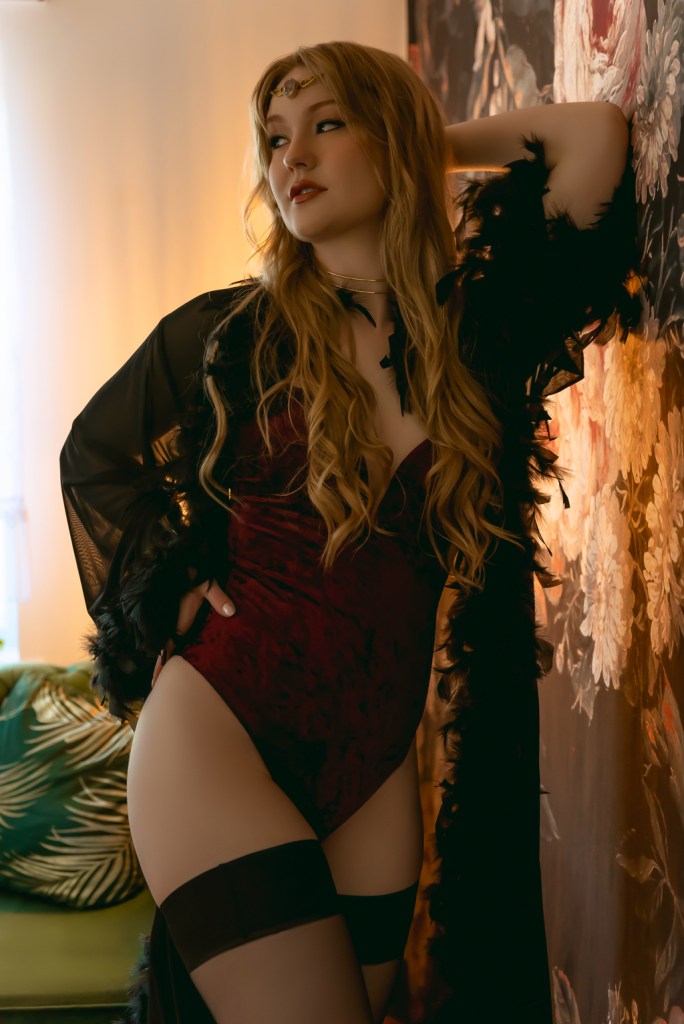 moody portrait of woman in lingerie