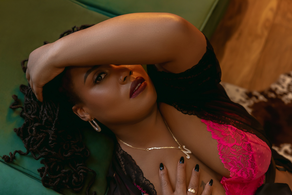 portrait of woman in lingerie
