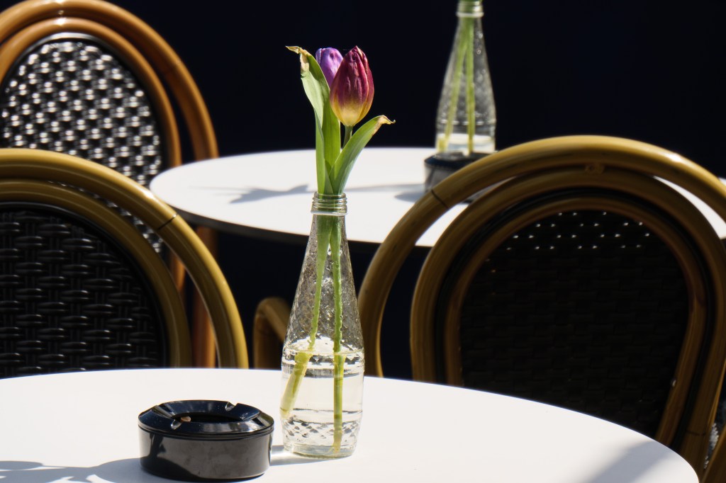 Panasonic Lumix TZ300 cafe tables sample image.