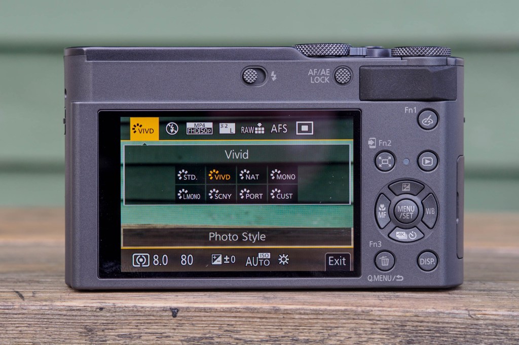 Panasonic Lumix TZ300 rear controls.
