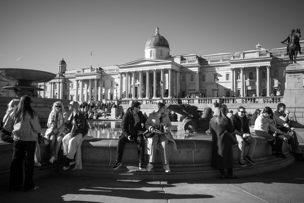 Ricoh GR IV Monochrome sample image: Trafalgar Square, London.