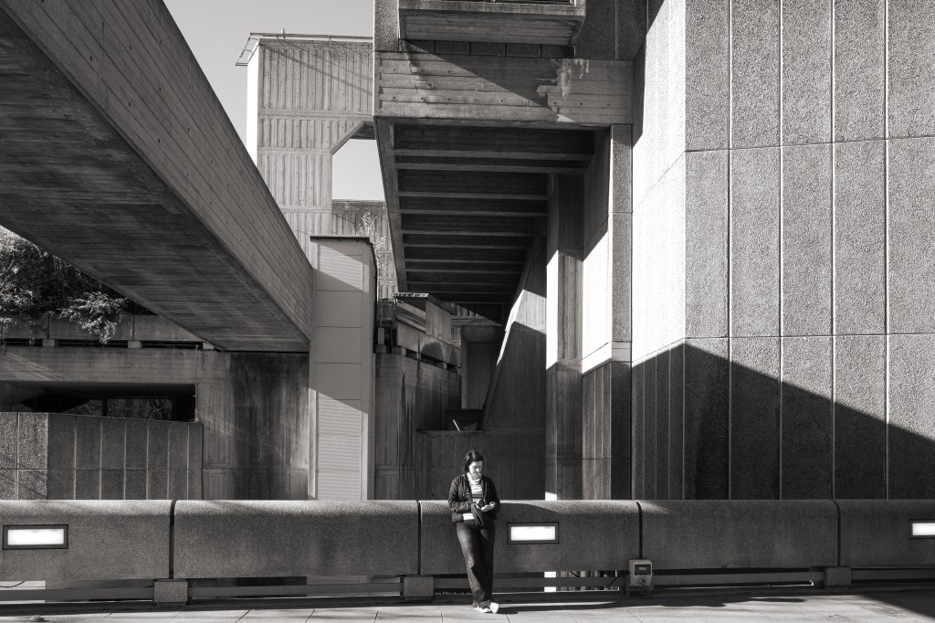 Ricoh GR IV Monochrome sample image: brutalist architecture.