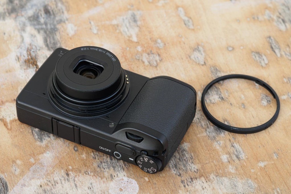 Ricoh GR IV Monochrome lens accessory mount.