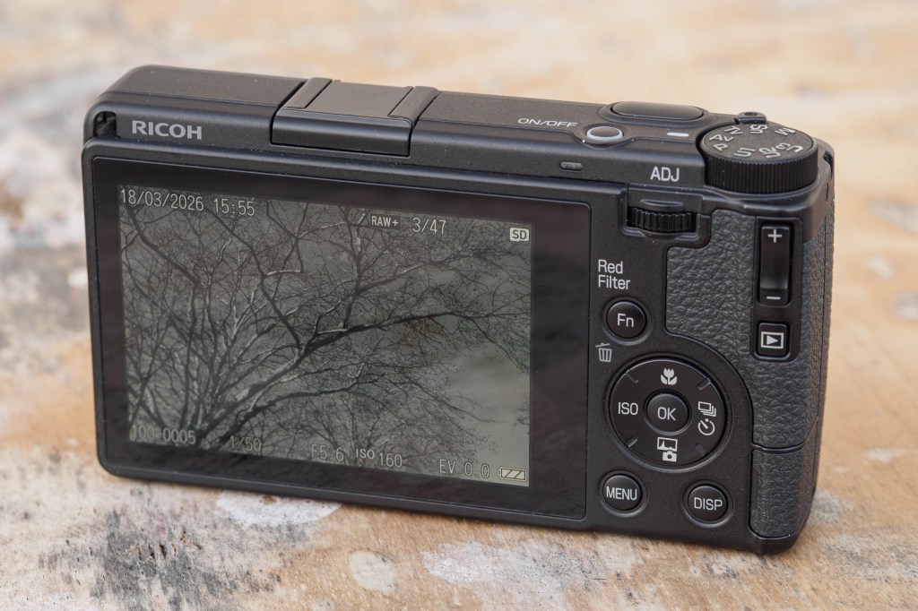 Ricoh GR IV Monochrome top back view.