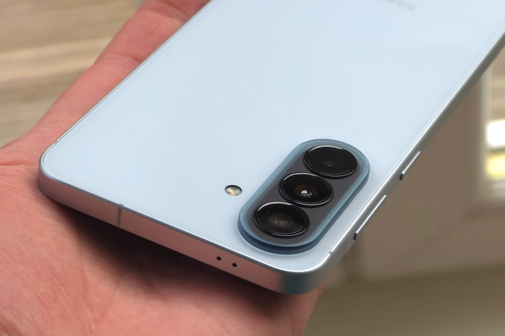 Samsung Galaxy A57 in Icy Blue. Photo JW/AP